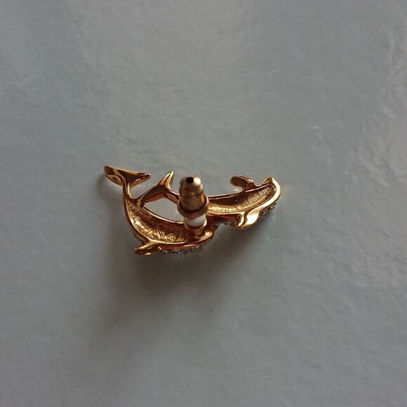 Swarovski clear crystal dolphin brooch pin - Picture 7 of 7